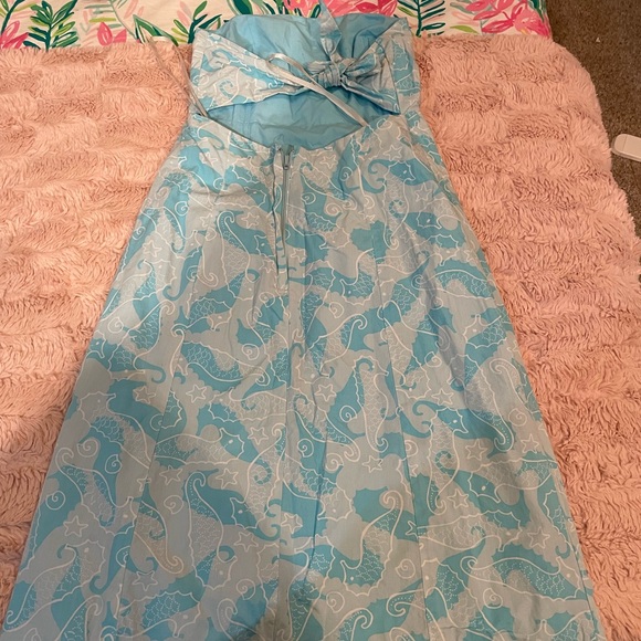Vintage Strapless Blue Lilly Pulitzer Sea horse Dress size 2 - Picture 7 of 7
